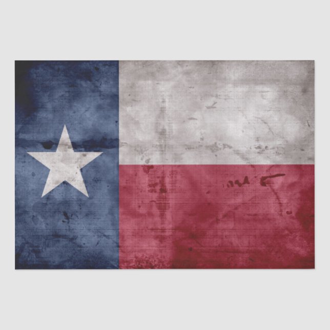 Weathered Vintage Texas State Flag Tissue Paper (Front)