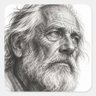 Weathered Wisdom Square Sticker