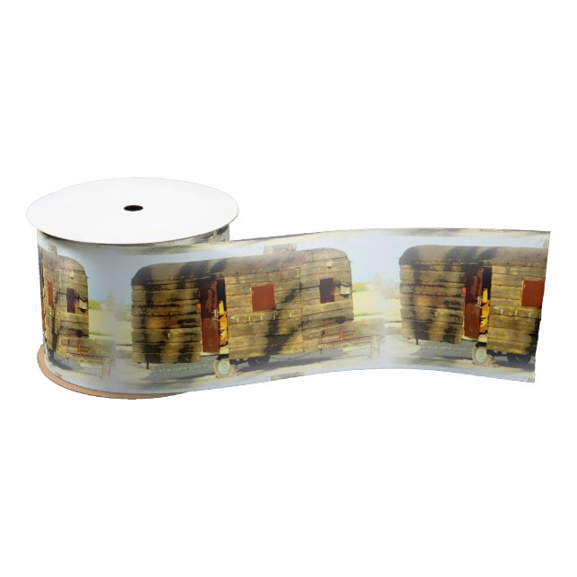 weathered wood chez caravan satin ribbon (Spool)