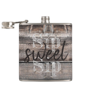 weathered wood distressed SIP SWEET SIP   Hip Flask