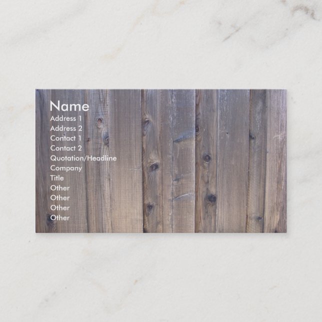 Weathered Wood Fence Business Card (Front)