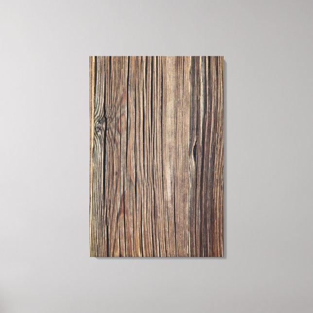Weathered Wood Grain Plank Background Template Canvas Print (Front)