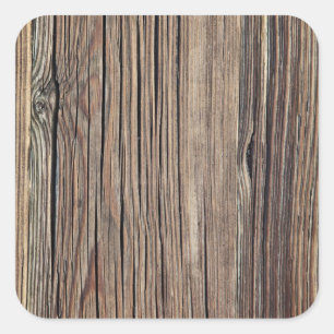Weathered Wood Grain Plank Background Template Square Sticker