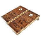 Weathered Wood Grain Texture Family Name Monogram