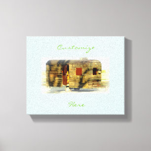Weathered wood gypsy caravan Thunder_Cove Canvas Print