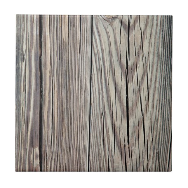 Weathered Wood Plank w Grain Background Template Tile (Front)