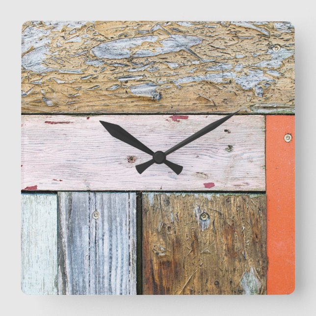 Weathered Wood Planks  Square Wall Clock (Front)