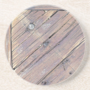 Weathered Wood Rough Textured Deck Coaster