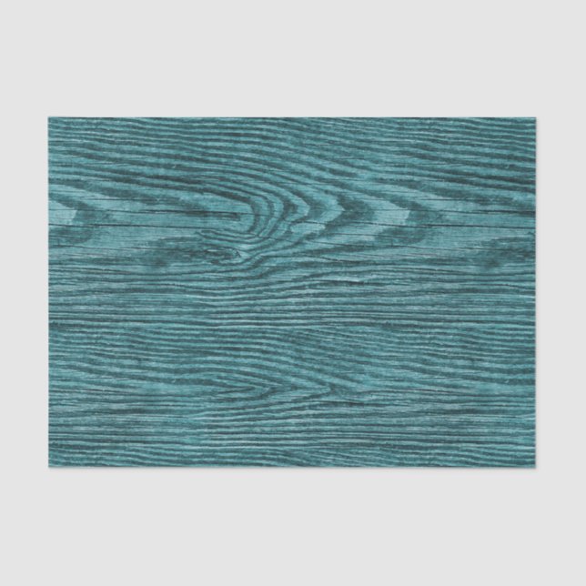 Weathered Wood Texture Aqua Tissue Paper (Front)