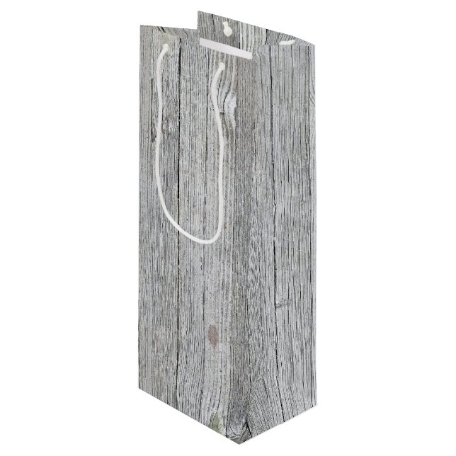 weathered wood wine gift bag (Front Angled)