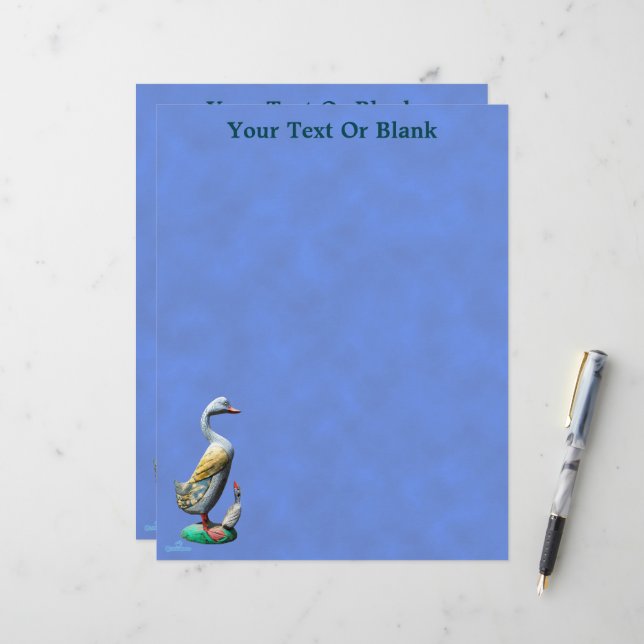 Weathered Wooden Ducks Custom Letterhead (Front/Back In Situ)