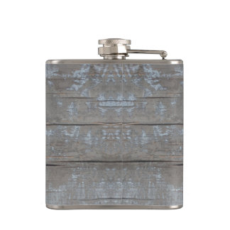 weathered wooden planks hip flask