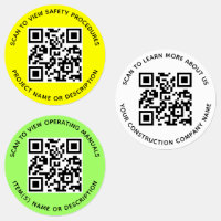 Weatherproof QR Code Labels for Construction Round
