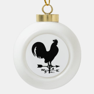 Weathervane Rooster Ceramic Ball Christmas Ornament