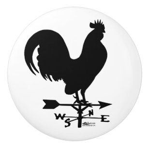 Weathervane Rooster Ceramic Knob