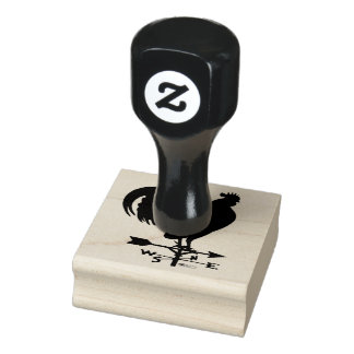 Weathervane Rooster Rubber Stamp