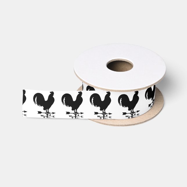 Weathervane Rooster Satin Ribbon (Spool)