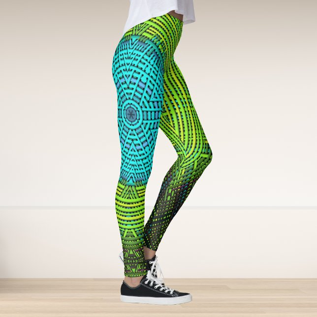 Weave Mandala Blue and Green Leggings (Creator Uploaded)