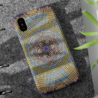 Weave Mandala Blue and Yellow Case-Mate iPhone Case