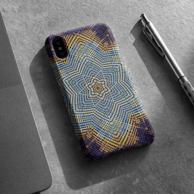 Weave Mandala Blue and Yellow Case-Mate iPhone Case (Creator Uploaded)