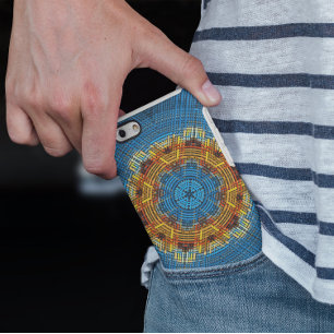 Weave Mandala Blue Yellow and Red Case-Mate iPhone Case