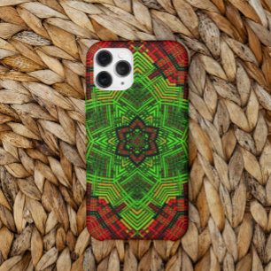 Weave Mandala Flower Red and Green Case-Mate iPhone Case
