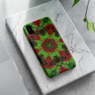 Weave Mandala Green and Red Case-Mate iPhone Case
