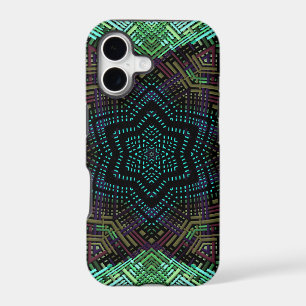 Weave Mandala Green Blue and Purple