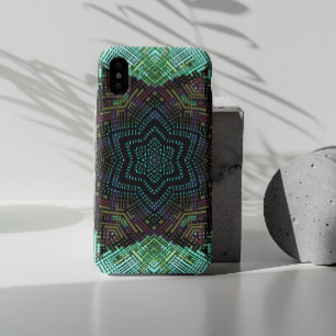 Weave Mandala Green Blue and Purple Case-Mate iPhone Case