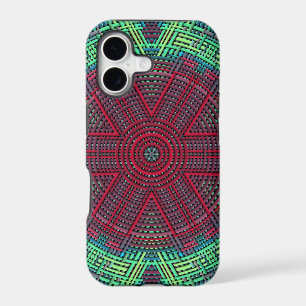 Weave Mandala Green Blue and Red