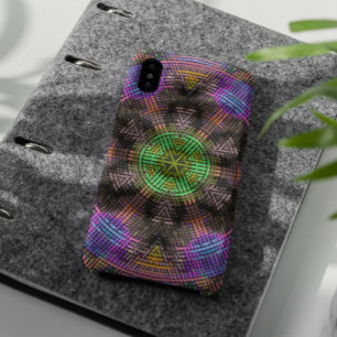 Weave Mandala Green Pink and Blue Case-Mate iPhone Case