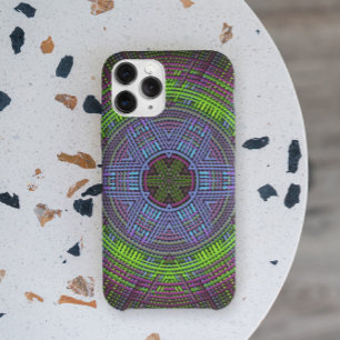 Weave Mandala Green Purple and Blue Case-Mate iPhone Case
