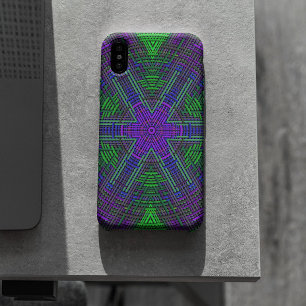 Weave Mandala Green Purple and Blue Case-Mate iPhone Case
