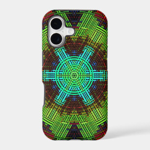Weave Mandala Green Red and Blue