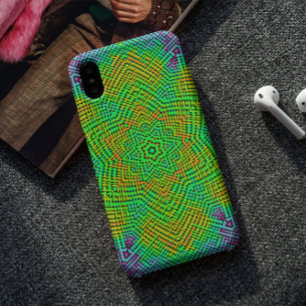 Weave Mandala Orange Green and Blue Case-Mate iPhone Case