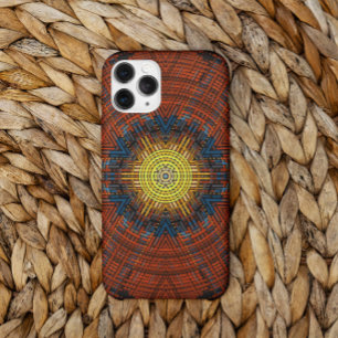 Weave Mandala Orange Yellow and Blue Case-Mate iPhone Case