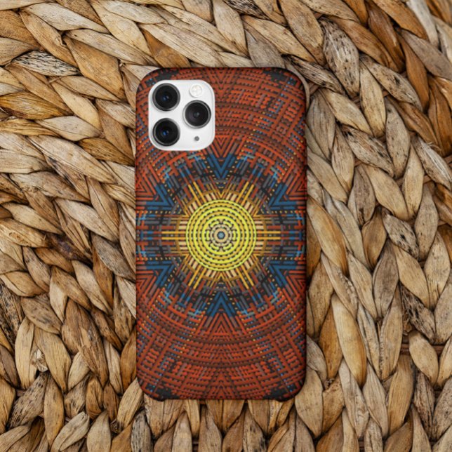 Weave Mandala Orange Yellow and Blue Case-Mate iPhone Case (Creator Uploaded)