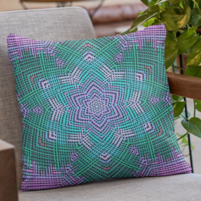 Weave Mandala Pink and Blue Cushion (Creator Uploaded)