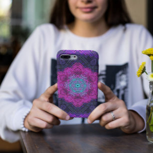 Weave Mandala Pink Purple and Blue Case-Mate iPhone Case