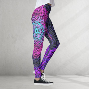 Weave Mandala Pink Purple and Blue Leggings
