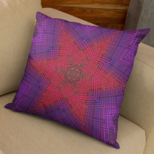 Weave Mandala Red and Purple Cushion