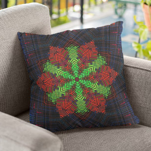 Weave Mandala Red Green and Blue Cushion