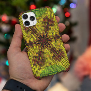 Weave Mandala Red Yellow and Green Case-Mate iPhone Case