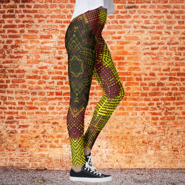 Weave Mandala Yellow and Orange Leggings (Creator Uploaded)