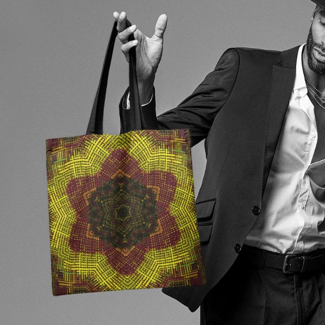 Weave Mandala Yellow and Orange Tote Bag (Creator Uploaded)
