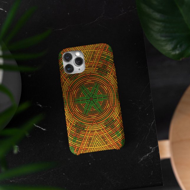 Weave Mandala Yellow Orange and Green Case-Mate iPhone Case (Creator Uploaded)