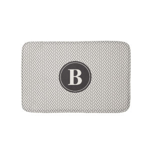 Weave Pattern Monogram Bath Mat