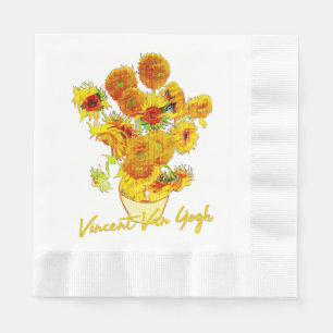 Weave pattern of Sunflowers by Vincent van Gogh Napkin