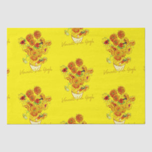 Weave pattern of Sunflowers by Vincent van Gogh Tissue Paper