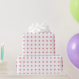 Weave Pattern on Rose Pink, Customisable Wrapping Paper
